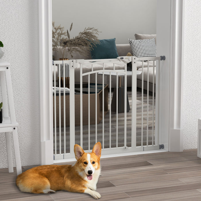 Pressure Fit Safety Stair Gate - Auto Closing Walk Through Door for Pets - Ideal for Small to Medium Dogs, Easy Install, Fits 74-100cm Openings