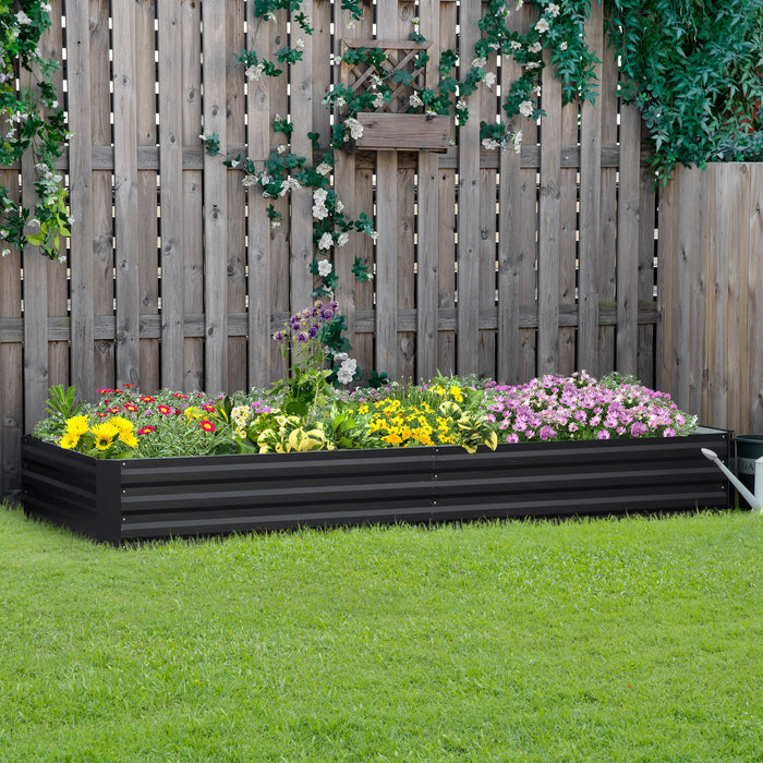 Metal Raised Garden Bed - Durable Outdoor Planter Box for Flowers and Herbs, Grey - Ideal for Garden Enthusiasts & Urban Farmers, 241x90.5x30cm