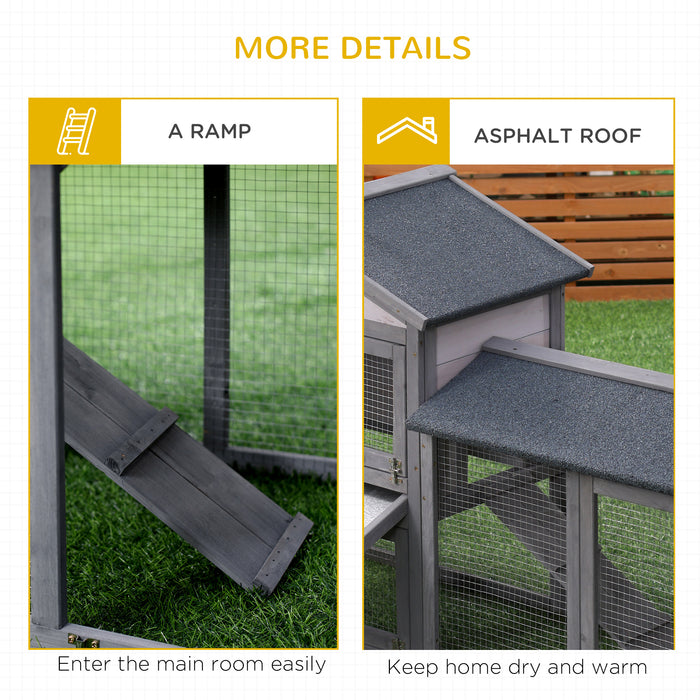 Double-Deck Wooden Rabbit Hutch - Weatherproof Small Pet Shelter with Ramp, 147x54x84cm - Ideal for Guinea Pigs & Small Animals