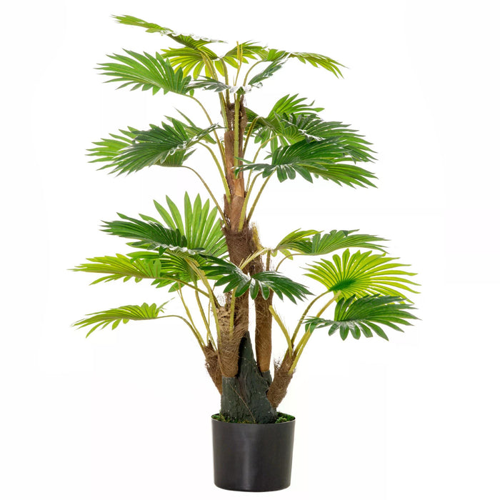 Tropical Palm Artificial Tree - Lifelike Indoor/Outdoor Fake Decorative Plant with Nursery Pot, 135cm - Enhances Home & Office Space Ambiance