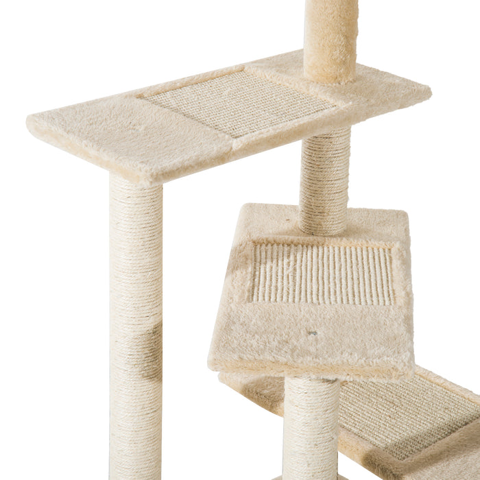 Kitten Scratch Cat Tree - Sisal Post Climbing Tower with Scratching Scratcher - Activity Centre for Cats, Beige