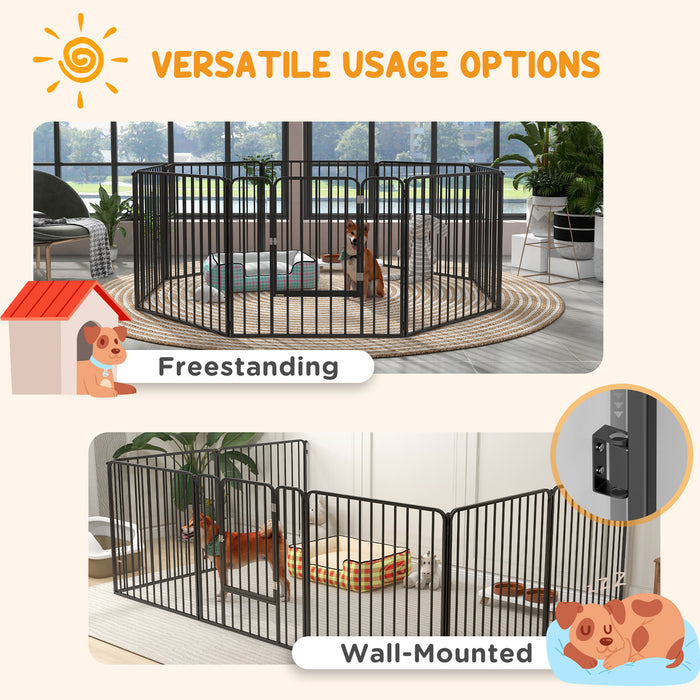 Heavy Duty 8-Panel 80cm High Pet Playpen - Indoor/Outdoor Enclosure for Small to Medium Dogs - Safe Exercise and Play Area