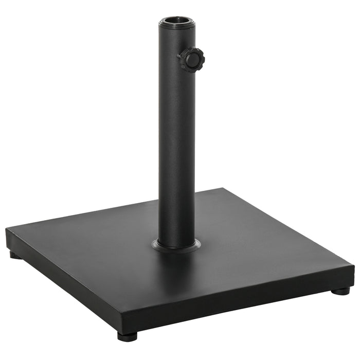 Heavy-Duty Square Parasol Base - Black Weighted Umbrella Stand, Sturdy Support - Ideal for Outdoor Patio Shade Stability