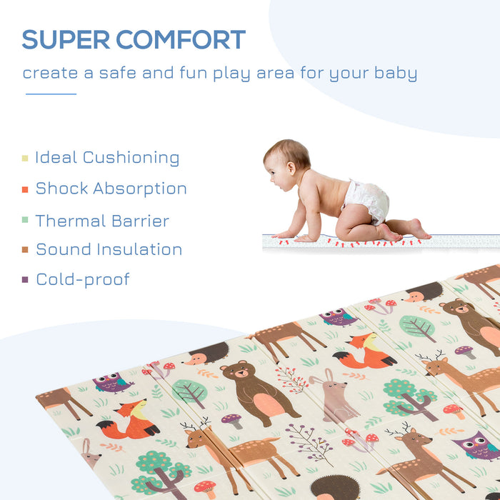 Foldable Children's Playmat - Reversible XPE Foam Mat for Crawling, Education, Exercise - Ideal for Toddlers, Indoor Outdoor Picnics & Workouts