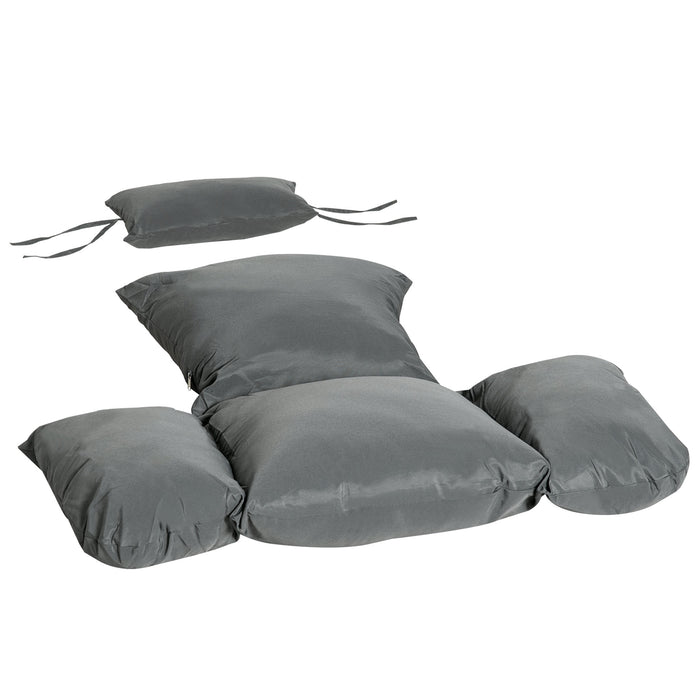 Patio Egg Chair Cushion Set - Comfy Armrest and Back Pad for Garden Lounge Chairs - Ideal for Indoor & Outdoor Relaxation in Dark Grey