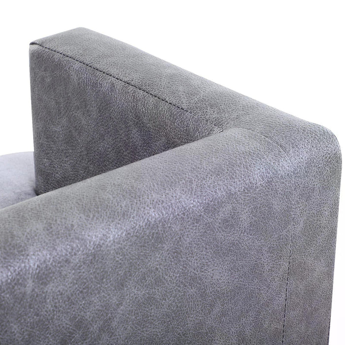 Elevated Grey PU Leather Dog Sofa Bed - Comfortable and Stylish Pet Furniture - Ideal for Supporting Joint Health in Dogs