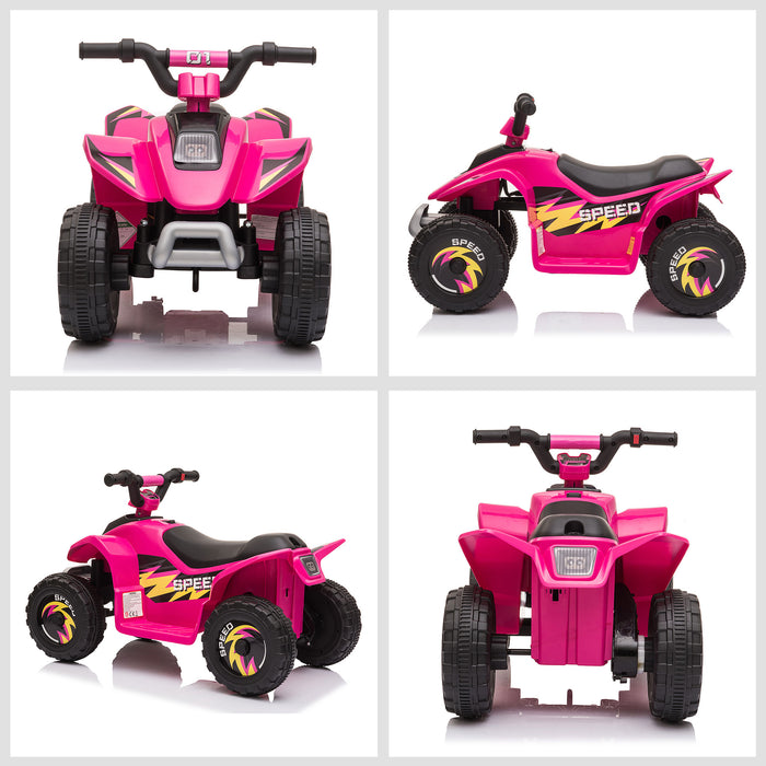 Kids Electric ATV Ride-On Toy - 6V Quad Bike with Four Big Wheels and Forward/Reverse Functions - Ideal for Toddlers Aged 18-36 Months, Pink