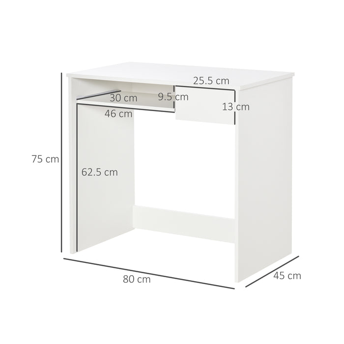 Compact PC Desk with Keyboard Tray - Space-Saving Writing, Study, & Gaming Station - Ideal for Home Office and Small Spaces