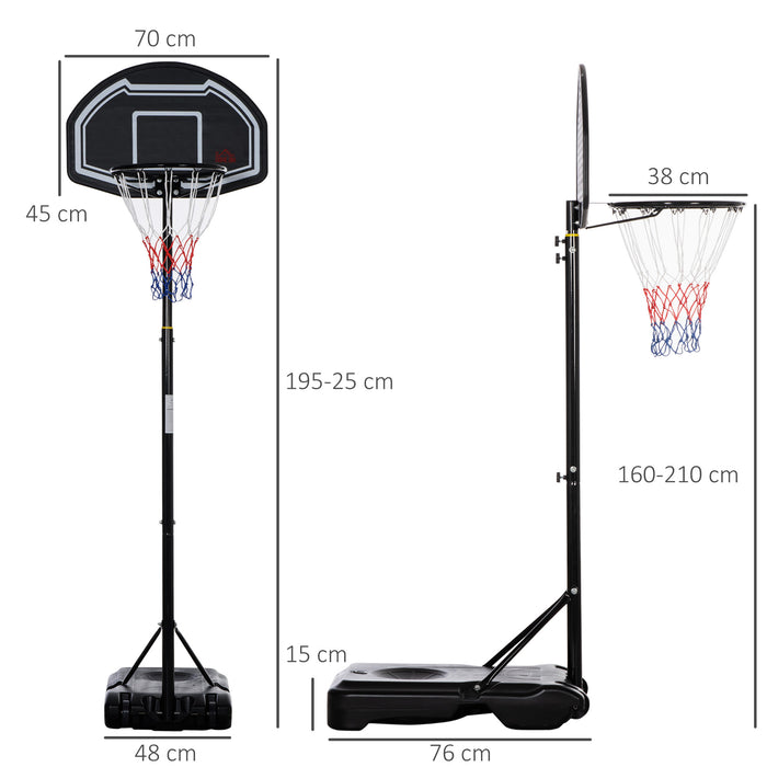 Portable Basketball System - Adjustable Hoop Stand with Wheels, Heavy-Duty Base - Ideal for Outdoor Sports and Recreation