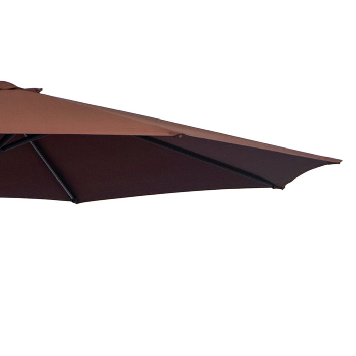 Outdoor Adjustable 3m Cantilever Umbrella - Coffee Colored, UV Protection Patio Parasol - Ideal for Garden, Deck, and Poolside Shade