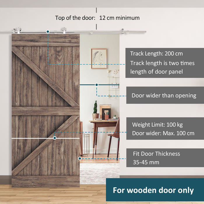 35-45mm Track Stainless Steel Sliding Door Kit - Durable Silver Hardware for Smooth Sliding Action - Ideal for Home Renovation and Space Optimization