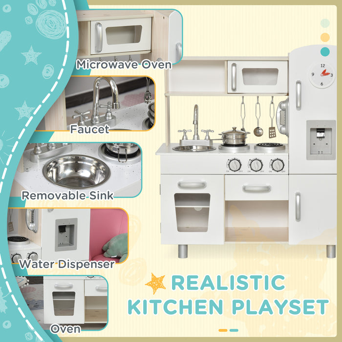 Luxury Play Kitchen Set with Interactive Ice Machine and Telephone - Pretend Cooking Accessories for Imaginative Play - Ideal for Young Chefs and Role-Playing Games