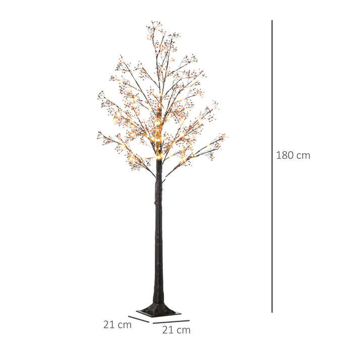 6ft Artificial Gypsophila LED Tree - 96 Warm White LED Lights with Baby Breath Flowers - Elegant Home & Wedding Decor, Suitable for Indoor/Outdoor Use