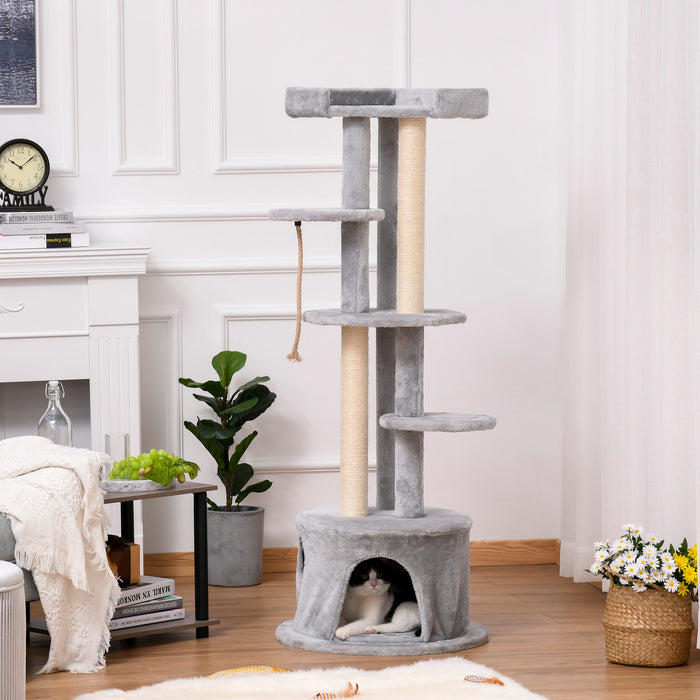 Cat Tree Kitten Tower - Multi-Level Activity Centre with Scratching Post, Condo, Hanging Ropes & Plush Perches - Perfect for Playful Cats and Kittens