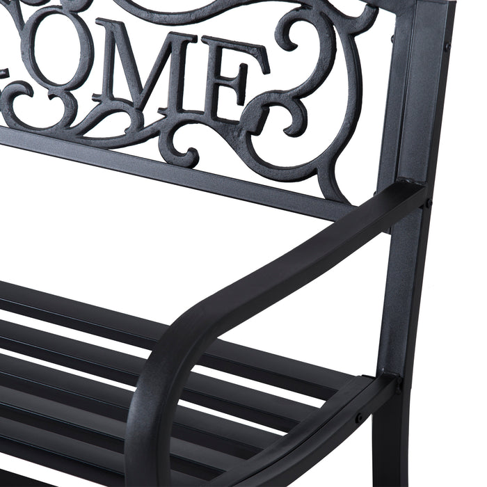 2-Person Metal Patio Bench - Outdoor Seating for Garden, Park, & Porch - Durable Weather-Resistant Love Seat