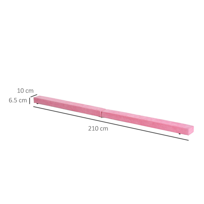 Balance Beam Trainer 2.1m - Pink Gymnastics Equipment for Skill Development - Ideal for Young Gymnasts and Home Practice