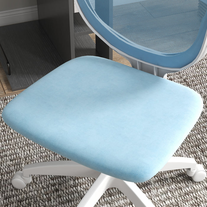 Armless Mesh Desk Chair - Height Adjustable with Swivel Casters, Breathable Back - Ideal for Home Offices and Conference Rooms