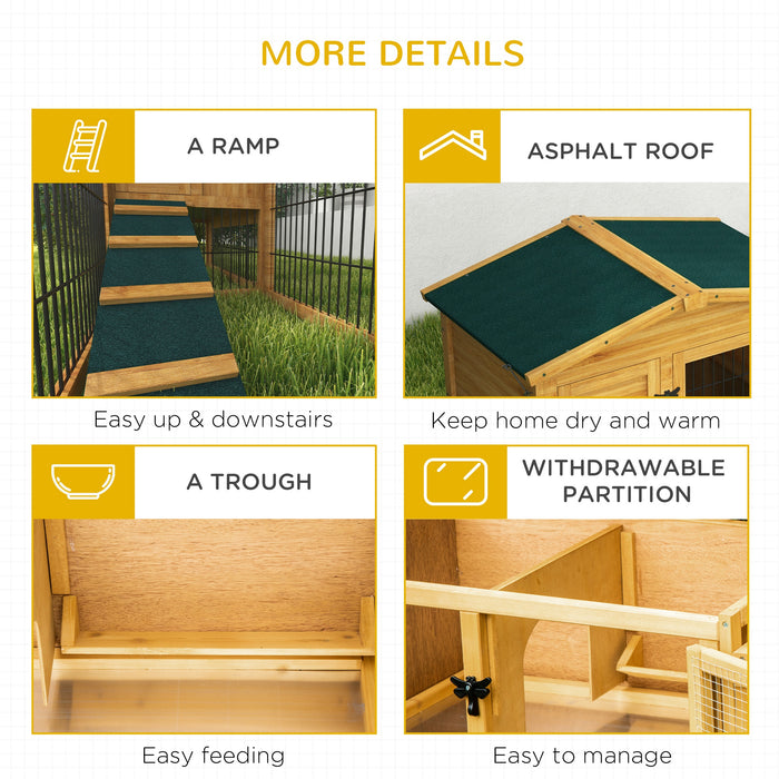 Deluxe Wooden Rabbit Hutch - Spacious Outdoor Run and Weather-Resistant Coating, Yellow - Ideal Home for Pet Rabbits and Small Animals