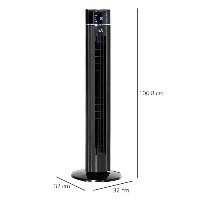 Anion 42" Tower Fan - Bedroom Cooling with Oscillating Function, 3 Speed Settings, 8-Hour Timer, LED Display - Includes Remote Control for Easy Operation