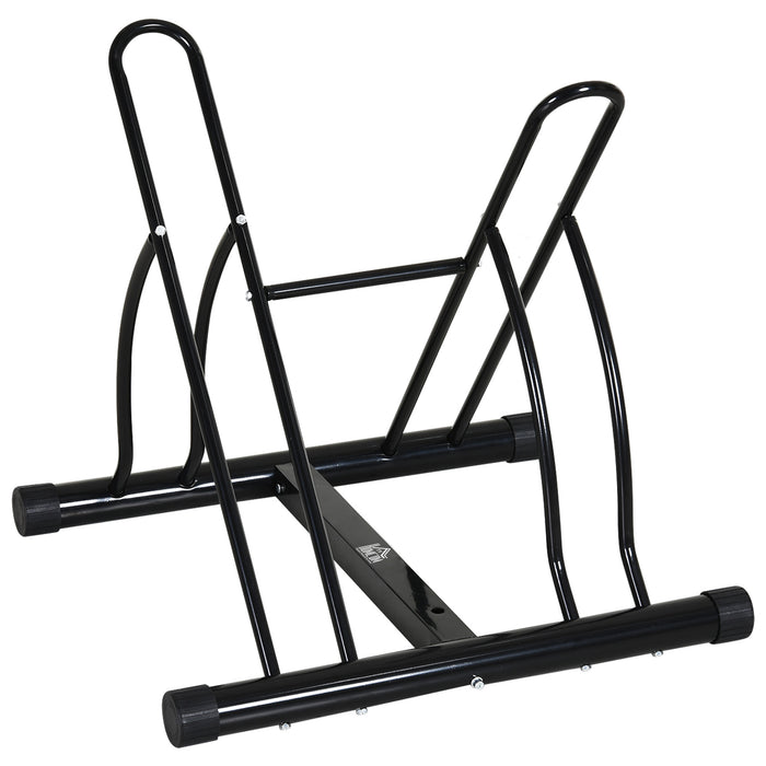 Indoor Steel Bike Rack - Double-Sided, Space-Saving Design in Black - Ideal for Urban Cyclists and Apartment Living