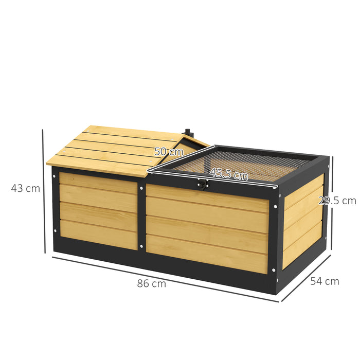 Tortoise Retreat Habitat - Wooden Shelter with Hide Den & Run for Reptiles - Ideal for Small Pet Tortoises and Similar Creatures