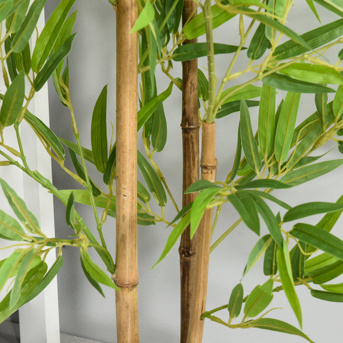 Artificial Bamboo Trees Duo - 120cm Tall Faux Plant Decoration with Nursery Pot - Enhances Indoor & Outdoor Spaces