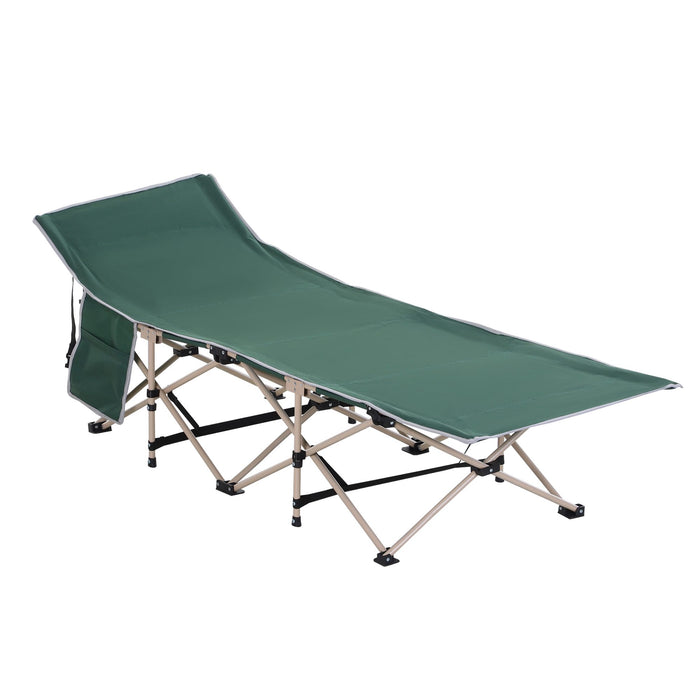 Portable Military-Style Camping Cot - Single-Person, Folding Outdoor Bed with Carry Bag for Travel & Fishing - Ideal for Patio, Guest Use & Leisure Activities