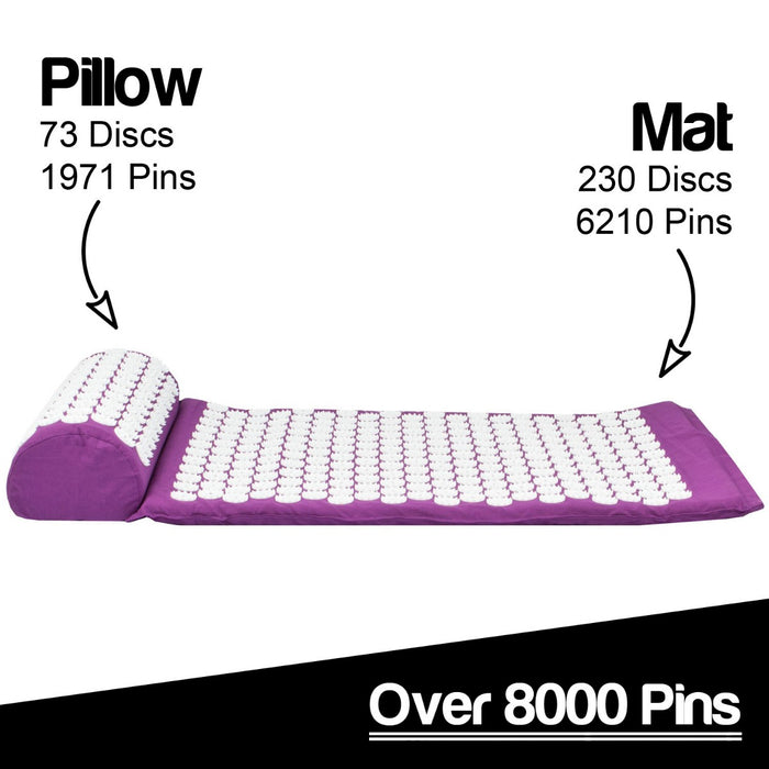 Acupressure Relaxation Combo - Mat, Pillow & Therapy Ball in Soothing Purple - Stress Relief & Muscle Relaxation for Home Use