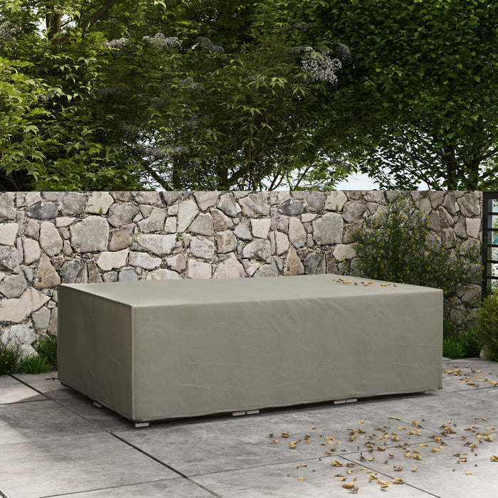 Waterproof Outdoor Furniture Cover - Rectangular Garden Table, Chairs & Sofa Protector, 222x155x67cm - All-Weather Shield in Grey for Patio Settings