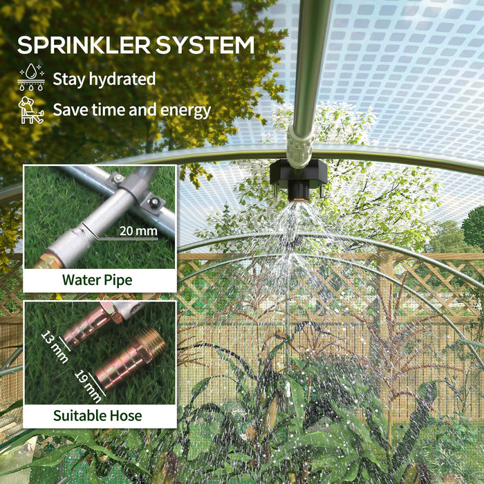 Polytunnel Greenhouse with Sprinkler System - 3x2m Durable Gardening Solution, Green - Ideal for Year-Round Plant Protection