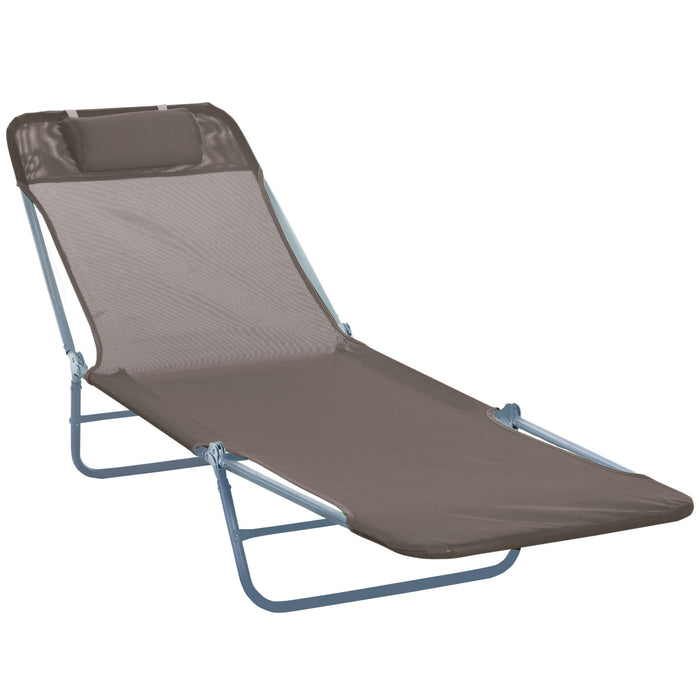 Garden Sun Bed Chair with Adjustable Back - Recliner Lounger for Relaxation - Ideal Outdoor Furniture for Patio, Coffee Color