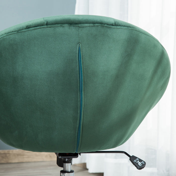 Velvet Tufted Fabric Bar Stool - Modern Adjustable & Swivel Dining Chair, Armless Tub Design, Green - Stylish Comfort for Kitchen and Bar Spaces