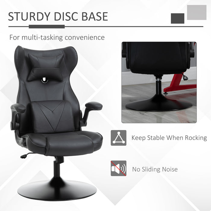 Ergonomic Racing Gaming Chair - Lumbar Support, Swivel Base, Flip-up Armrests, Integrated Headrest - Comfort for Gamers and Home Office Users