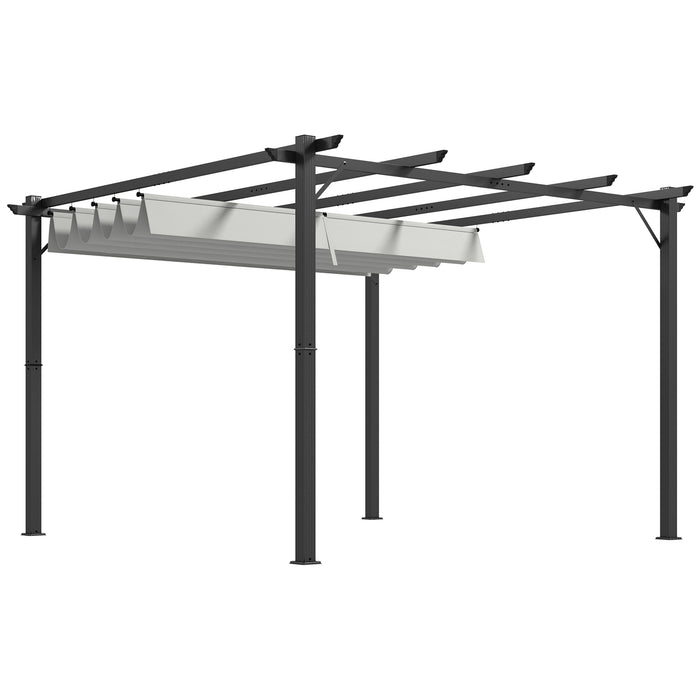 Aluminium Pergola Canopy Gazebo - 3x3m Outdoor Garden Sun Shade and Shelter, Light Grey - Ideal for Marquee Parties and BBQs