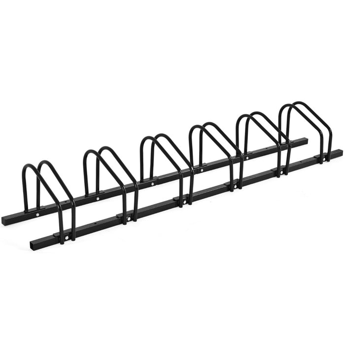 Steel Made 6-Bike Rack - Suitable for BMX, Road, Mountain and Children's Bikes in Black - Efficient Storage Solution for Cyclists