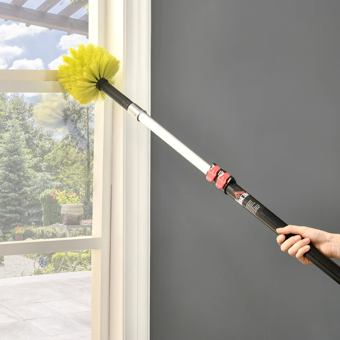 Extendable Microfiber Feather Duster - Telescopic Pole up to 5.9ft, Bendable Head - Ideal for High Ceilings and Ceiling Fans Cleaning