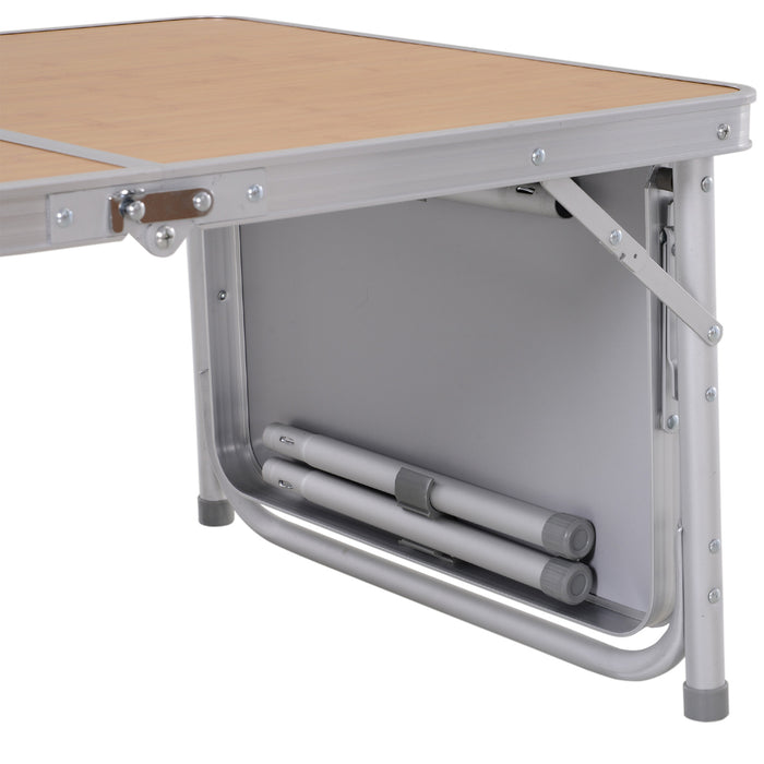 Aluminium MDF-Top 3ft Folding Table - Portable Outdoor Picnic Table in Silver Finish - Ideal for Camping, Tailgating & Backyard Gatherings