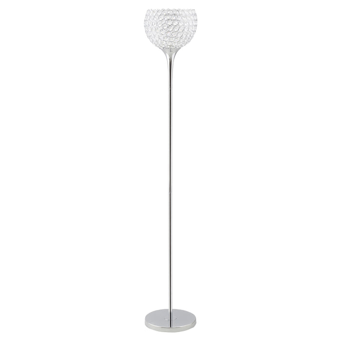 Elegant K9 Crystal Floor Lamp - Tall Standing Lighting with E27 Bulb Base & Foot Switch - Ideal for Living Room, Bedroom, Study, or Office Decor