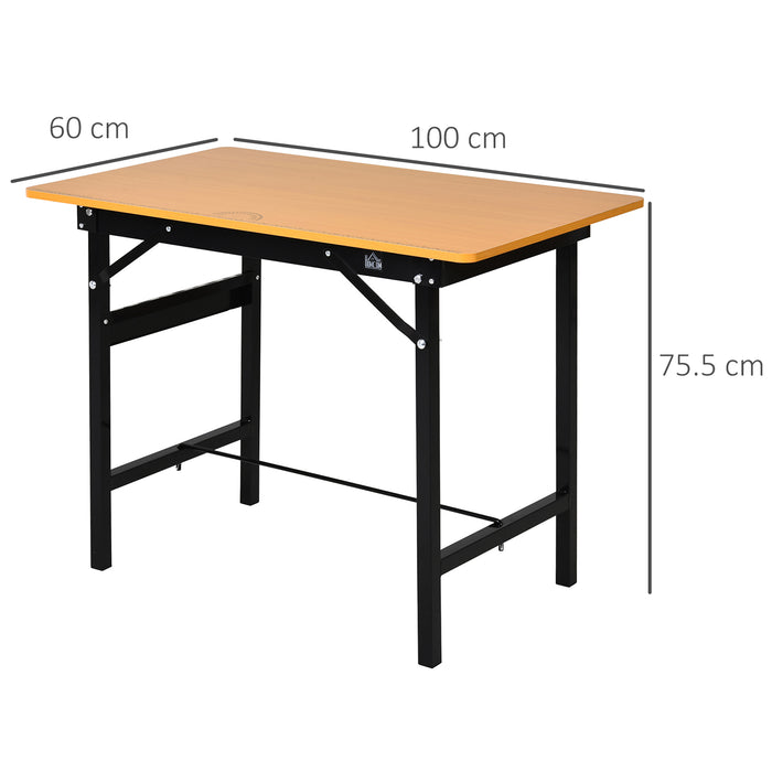 Foldable Garage Workbench & Craft Table - MDF Workstation with Heavy-duty Steel Frame, Built-in Ruler & Protractor - Ideal for DIY Enthusiasts and Hobbyists