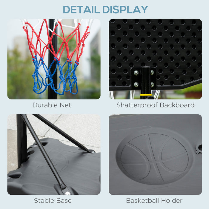 Portable Basketball System - Adjustable Hoop Stand with Wheels, Heavy-Duty Base - Ideal for Outdoor Sports and Recreation