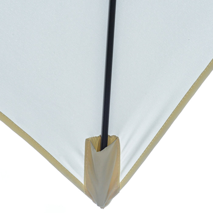 Rectangular Market Umbrella Patio - 2 x 3m Garden Parasol with Crank & Push Button Tilt, Cream White - Ideal for Outdoor Table Shade and Shelter