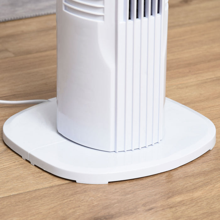 Freestanding Tower Fan with LED Panel - 3 Speed Settings, 70° Oscillation, 7.5-Hour Timer, and Remote Control - Ideal for Home or Office Comfort