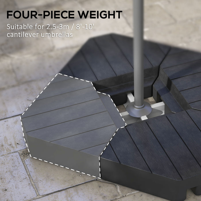 Cantilever Parasol Base Weights - Set of 4 Heavy Duty Versatile Fill Options up to 80kg - Ideal for Outdoor Stability and Wind Resistance