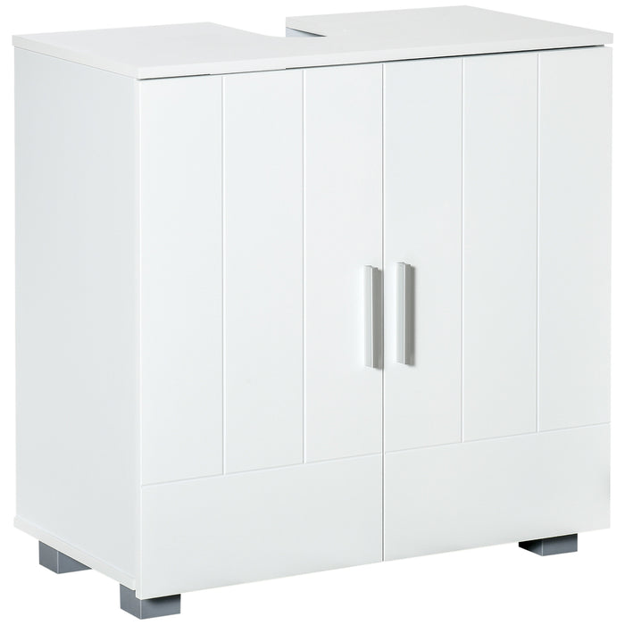 Under Sink Pedestal Cabinet - Modern Bathroom Vanity Storage with Adjustable Shelf and Double Doors - Ideal for Organizing Toiletries and Cleaning Supplies