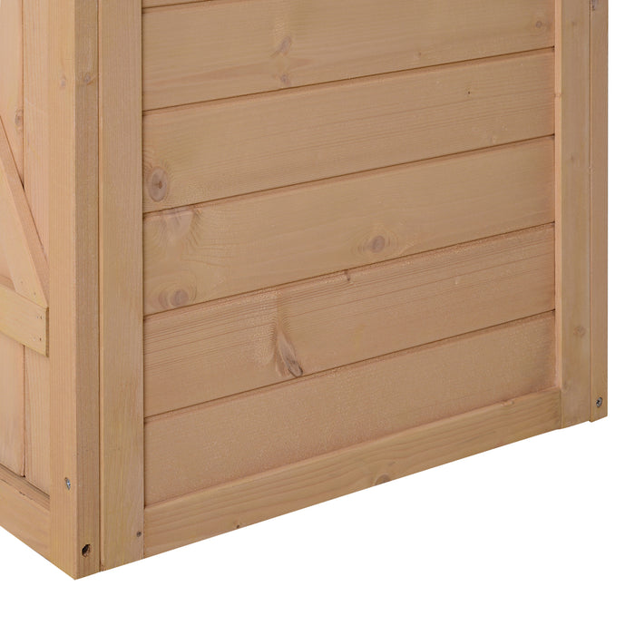 Outdoor Fir Wood Tool Shed - Garden Storage Cabinet with Shelves, 75 x 56 x 115 cm - Ideal Organizer for Yard Tools and Equipment