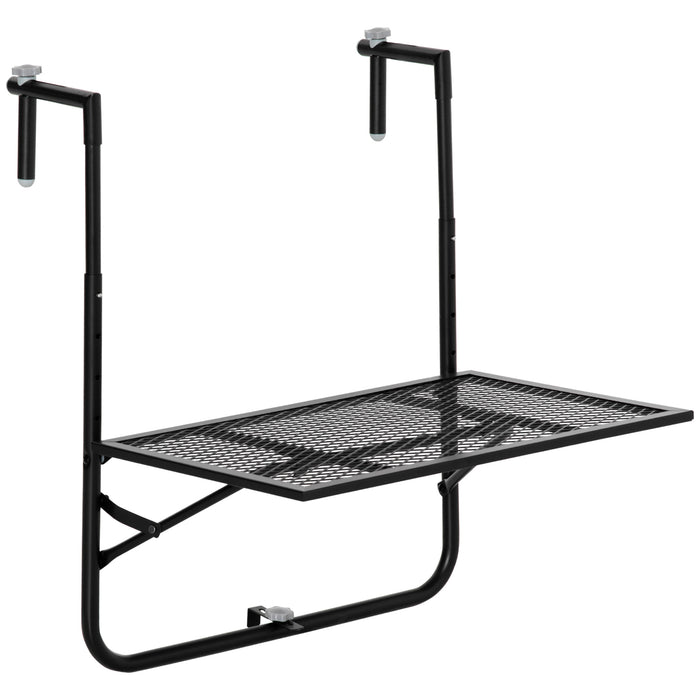 Space-Saving Balcony Hanging Table - Metal Wall Mount Desk with Adjustable Folding Design - Ideal for Patio and Garden Use