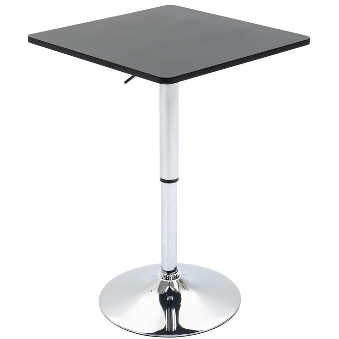 Adjustable Swivel Counter Bar Table - Modern Black and Silver Pub Desk with Electroplating Metal Base - Perfect for Home Entertainment and Dining Spaces