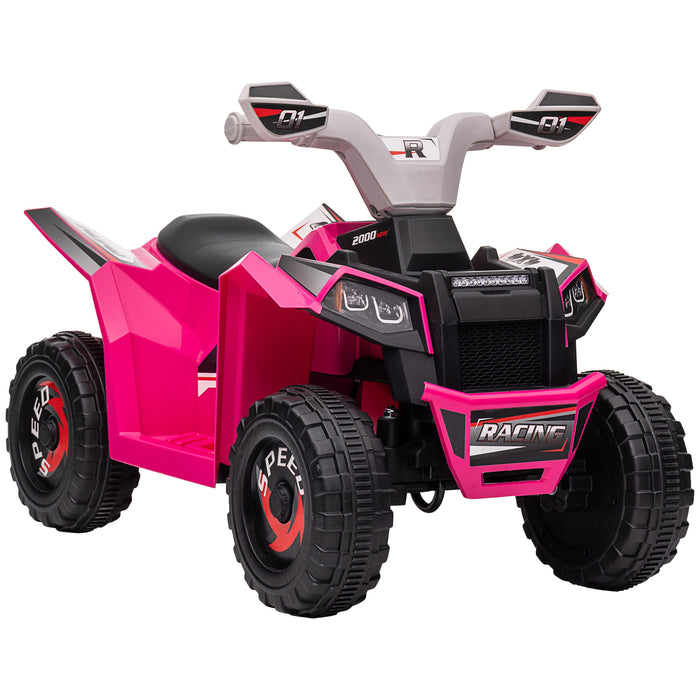 Pink 6V Quad Bike for Toddlers - Durable Wear-Resistant Wheels with Forward and Backward Functions - Perfect Ride-On Toy for 18-36 Month Olds