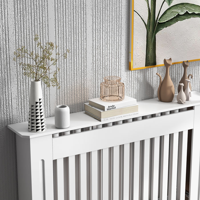 Contemporary Minimalist Radiator Cover - MDF Construction, 112x81x19cm, Sleek White Finish - Stylish Heating Solution for Modern Homes