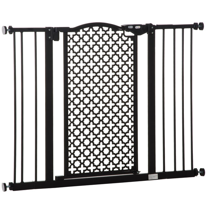 Pet Safety Gate Barrier 74-105 cm - Auto Close & Double Locking System for Doorways and Stairways - Ideal for Household Use to Keep Pets Secure